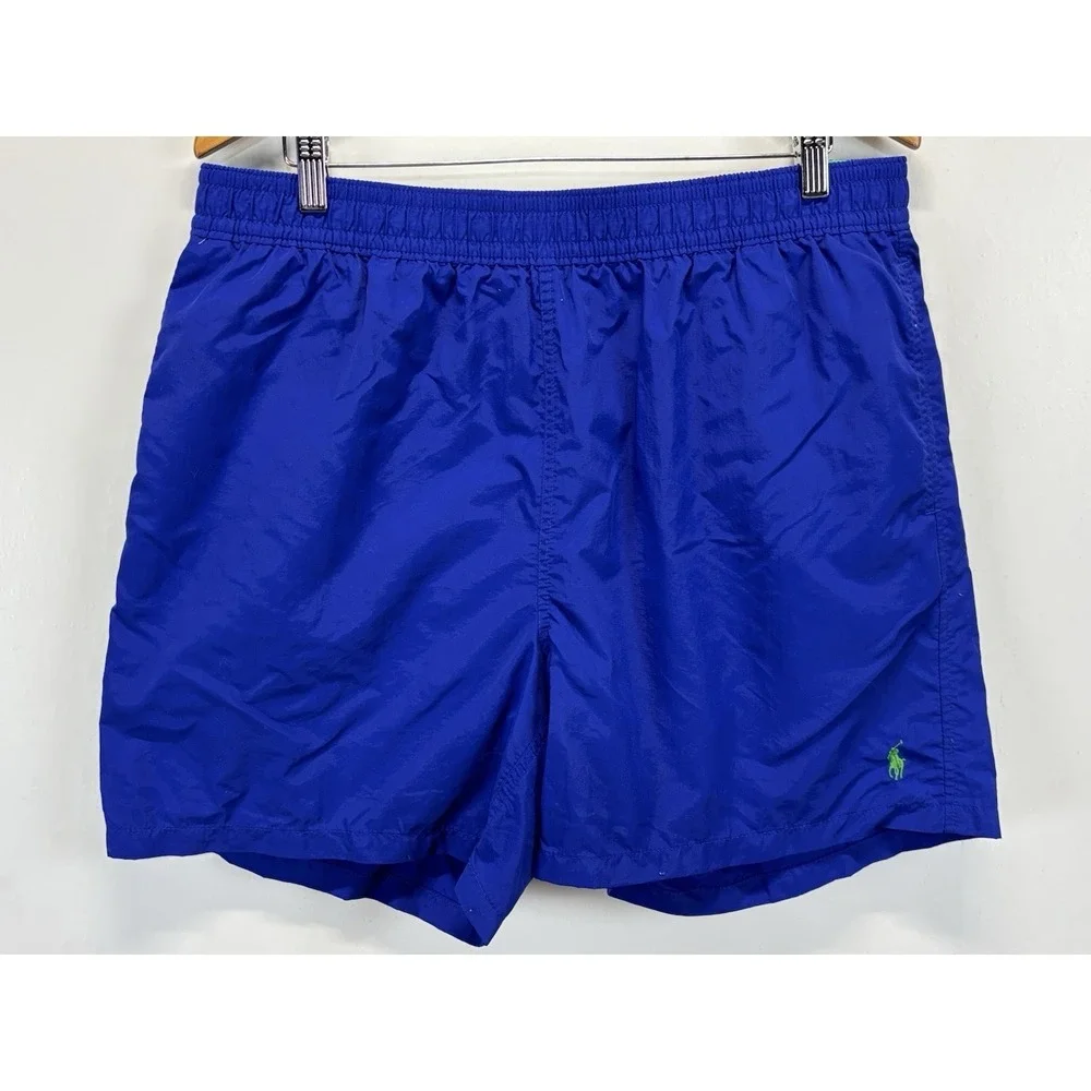 Vtg Polo Ralph Lauren Swim Trunks Bottoms Men's XXL 2XL Blue Pony Logo 34x5.5